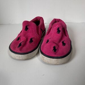 Polo Ralph Lauren Toddler size 6 pink cord loafter slip on‎ shoes